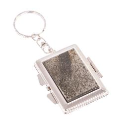 Складное зеркало брелок из камня пирит прямоугольное — 