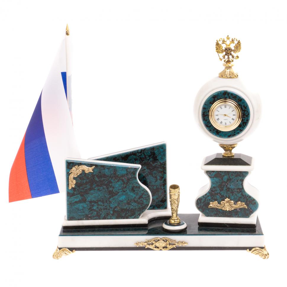 Письменный прибор "Герб РФ" из мрамора фото 1 — 