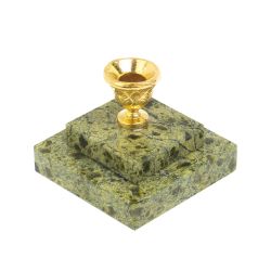 Подсвечник церковный из змеевика 4,5х4,5х3 см — 