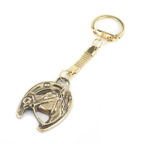 Брелок "Лошадь с подковой" бронза фото 1 — 