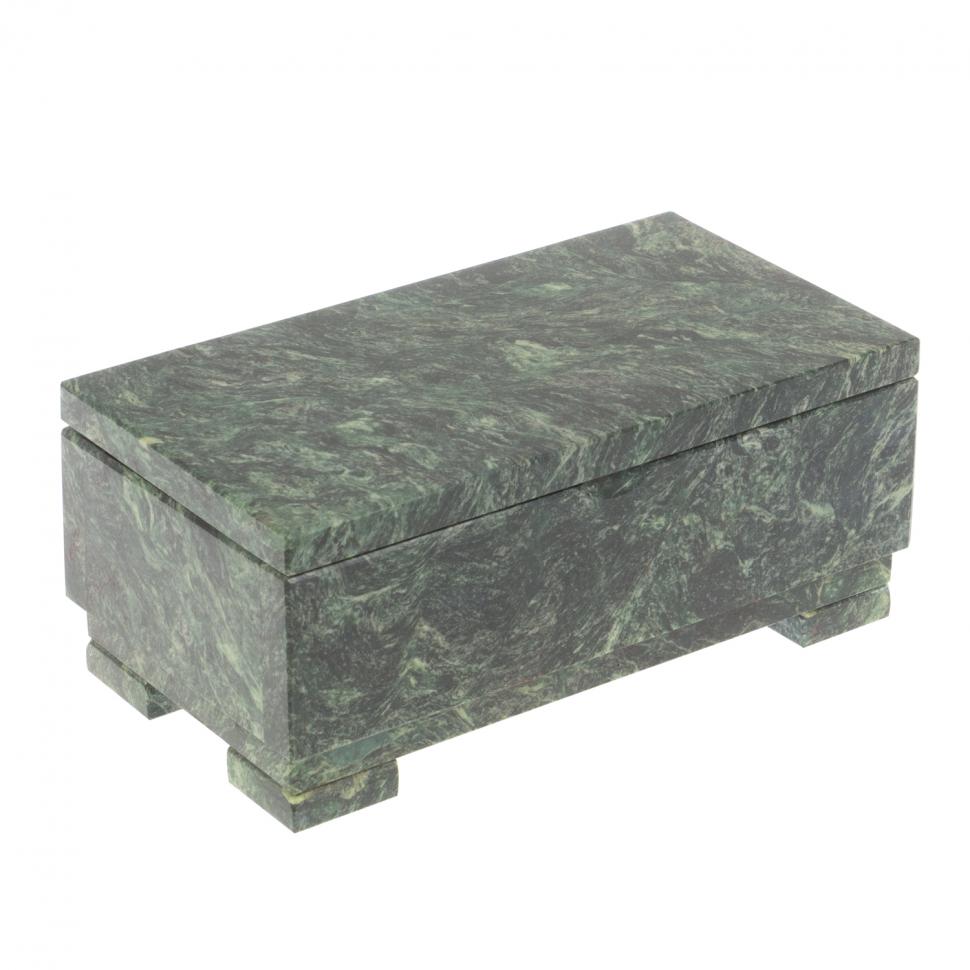 Шкатулка для денег "Купюра" с зеркалом змеевик 18,5х9,5х6,5 см фото 1 — 