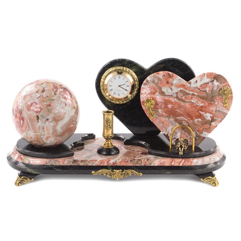 Настольный набор "Два сердца" из креноида фото 1 — 