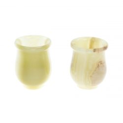 Набор стопок 2 шт &quot;Тюльпан&quot; из зеленого оникса 3,7х3,7х3,5 см (1,5х2) — 