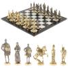 Шахматы с фигурами из бронзы "Русские" доска мрамор долерит 37х37 см фото 1 — 