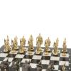 Шахматы с фигурами из бронзы "Русские" доска мрамор долерит 37х37 см фото 4 — 