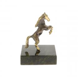 Статуэтка из бронзы &quot;Лошадка на дыбах&quot; змеевик — 