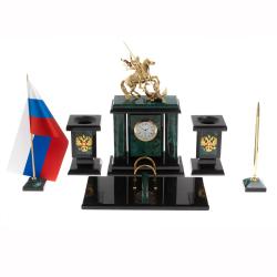 Настольный набор &quot;Георгий Победоносец&quot; змеевик — 