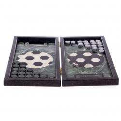 Каменные нарды &quot;Футбол&quot; змеевик гранит — 