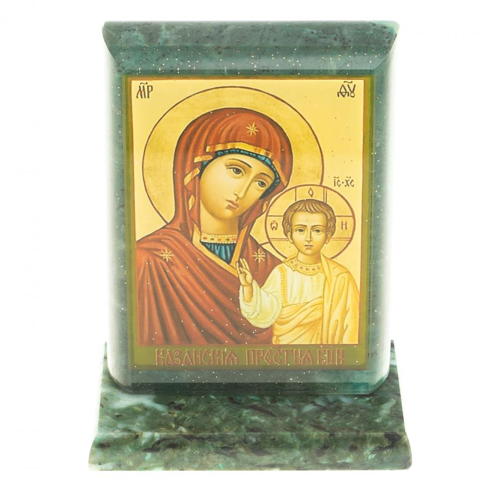 Икона "Казанская БМ" змеевик 8х4х9,5 см фото 1 — 