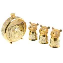 Подарочный набор &quot;Медведь&quot; фляжка и 3 стопки перевертыша Златоуст — 