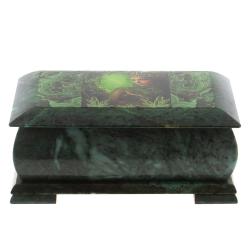 Шкатулка &quot;Хозяйка медной горы&quot; змеевик 25х13,5х11 см — 