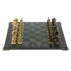 Подарочные шахматы "Деревенские" фигуры бронза, доска змеевик 40х40 см фото 2 — 