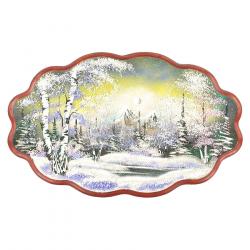 Панно с рисунком из камня &quot;Зимняя ночь&quot; 45х29 см — 