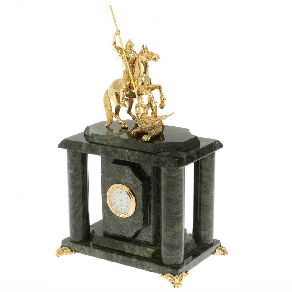 Часы "Георгий Победоносец" из шабровского змеевика фото 1 — 