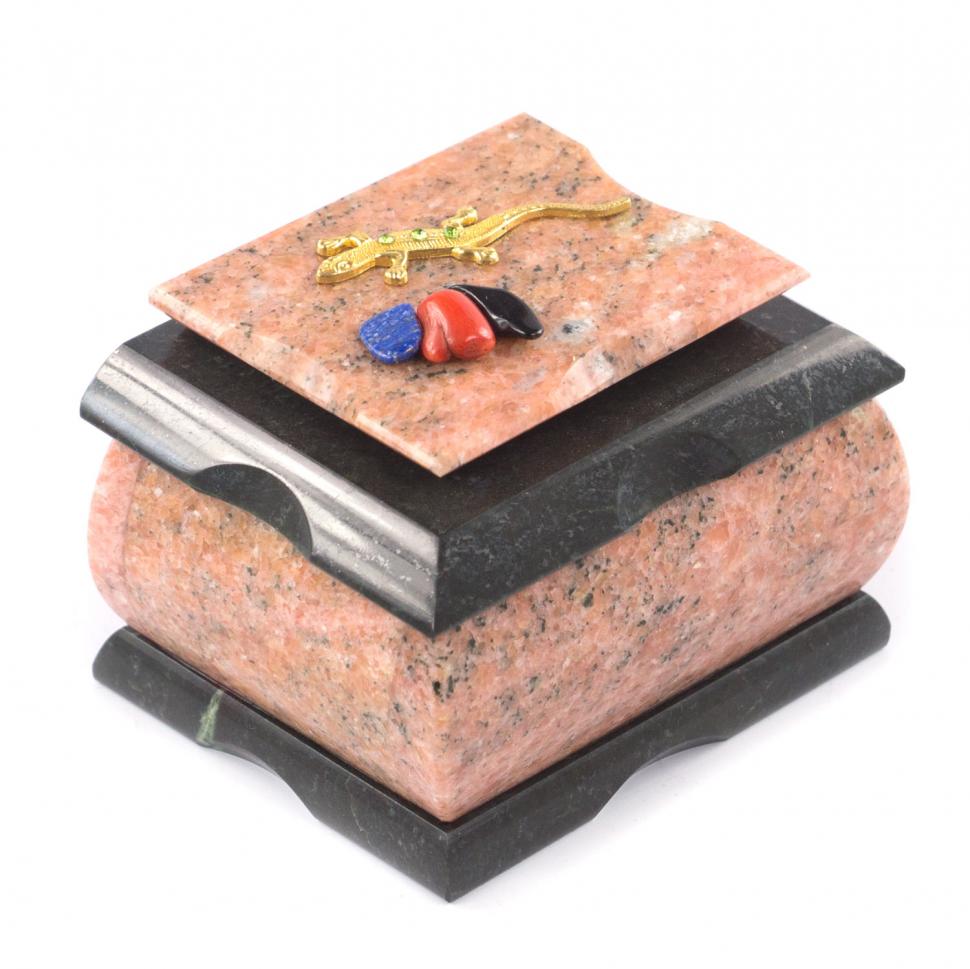 Шкатулка из розового мрамора "Оригинал" 10х8х7,5 мм фото 1 — 