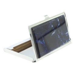 Карманная визитница из камня содалит цвет серебро — 