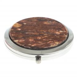 Зеркало круглое из камня авантюрин цвет серебро — 