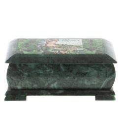 Шкатулка &quot;Хозяйка медной горы - Урал&quot; змеевик 25х13,5х11 см — 