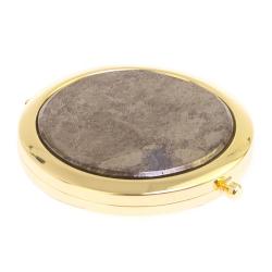 Карманное зеркальце круглое из борнита цвет золото — 