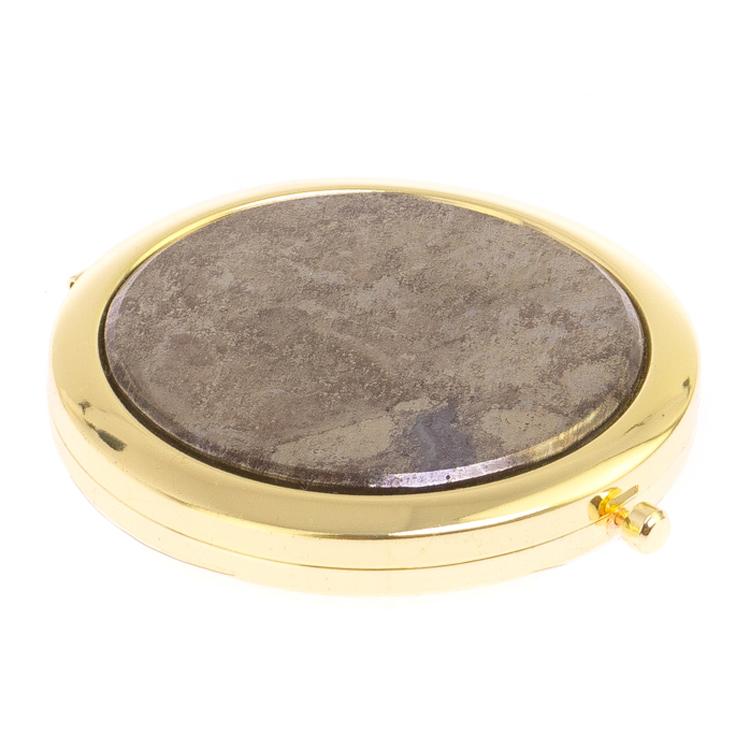 Карманное зеркальце круглое из борнита цвет золото фото 1 — 