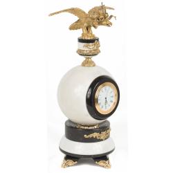 Настольные часы из камня &quot;Двуглавый орел&quot; мрамор бронза — 