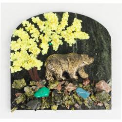 Магнит &quot;Медведь идет&quot; змеевик — 