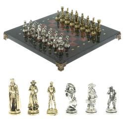Шахматы настольные &quot;Рыцари&quot; 28х28 см из камня лемезит — 