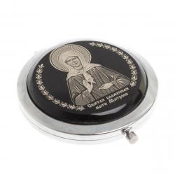 Зеркало с иконой &quot;Св. Матрона&quot; из черного обсидиана — 