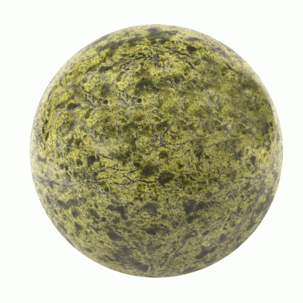 Шар из натурального змеевика 12,5 см фото 1 — 