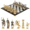 Шахматы с фигурами из бронзы "Римские" доска мрамор долерит 37х37 см фото 1 — 