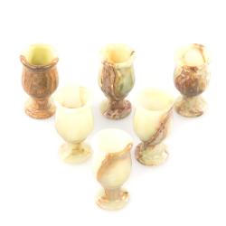 Рюмки для водки 30 мл на ножке набор 6 шт камень оникс 3,8х7,2 см в коробке (1,5х3) — 