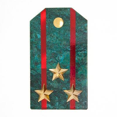 Сувенирный магнит "Погон Полковник ВС" камень змеевик фото 1 — 