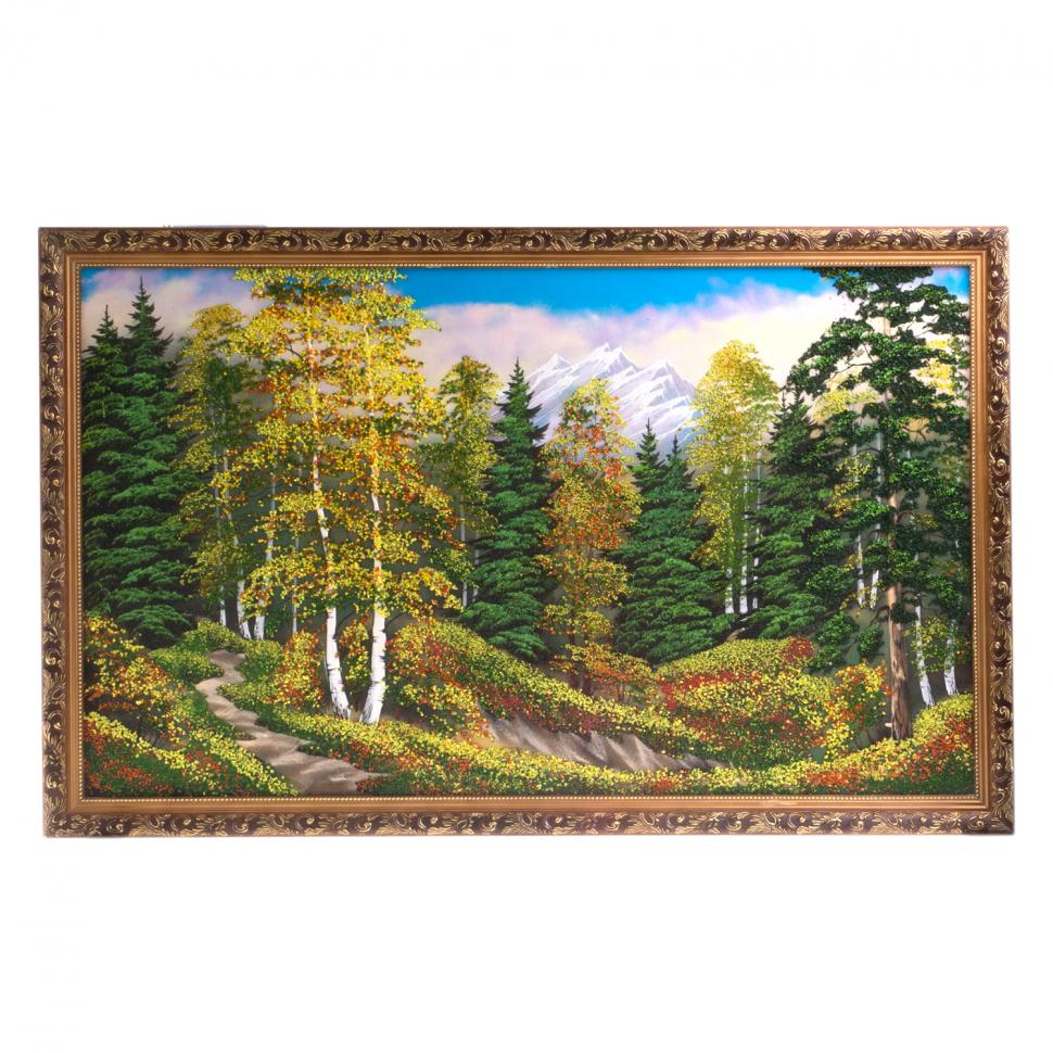 Картина "Осенний пейзаж" багет 68х108 см, каменная крошка фото 1 — 