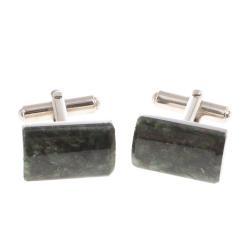 Запонки камень актиновит прямоугольные — 