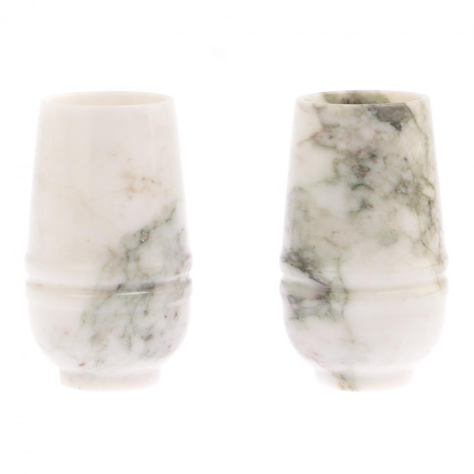 Набор стаканов "Семья" из газганского мрамора 2 шт 6,5х11 см фото 1 — 