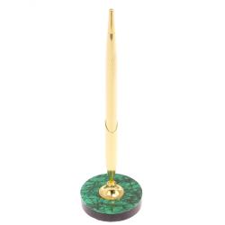 Подставка под ручку круглая из малахита 5,5х5,5х21 см — 