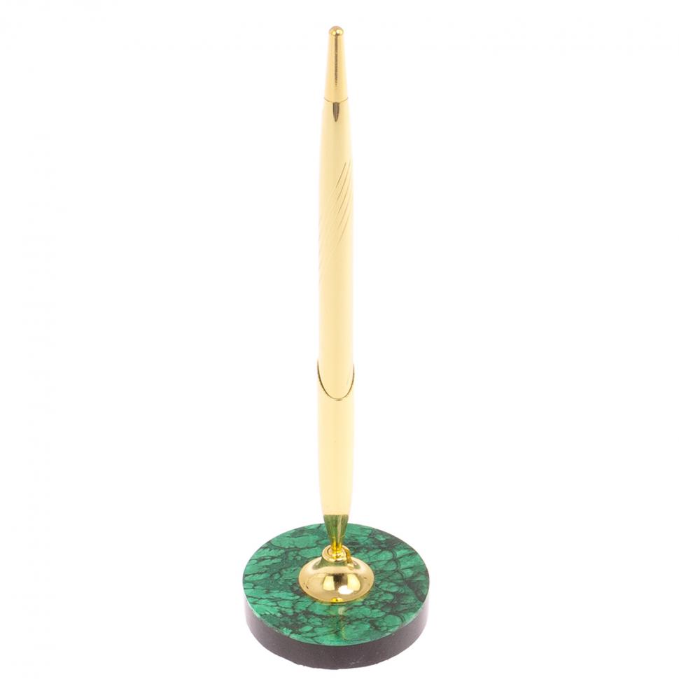 Подставка под ручку круглая из малахита 5,5х5,5х21 см фото 1 — 