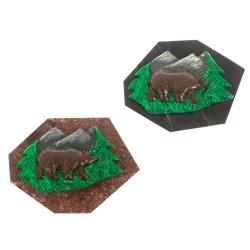 Магнит &quot;Медведь идет&quot; змеевик — 