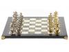 Шахматы подарочные "Средневековье" доска 44х44 см мрамор змеевик фото 2 — 