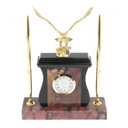 Настольные часы с ручками &quot; Орел&quot; из родонита — 