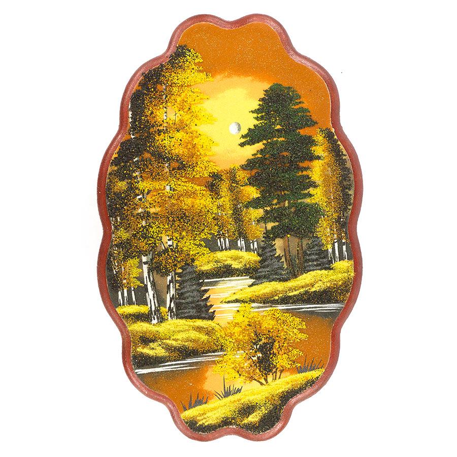 Панно с рисунком из камня "Осенняя ночь" 45х29 см фото 1 — 