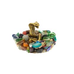 Статуэтка &quot;Кобра&quot; на самоцветах бронза 5х5х4,5 см — 