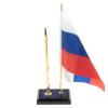 Подставка под ручку с флагом РФ из афганского лазурита 8,5х6х25 см фото 1 — 