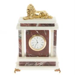 Часы &quot;Лев&quot; из мрамора и креноида — 