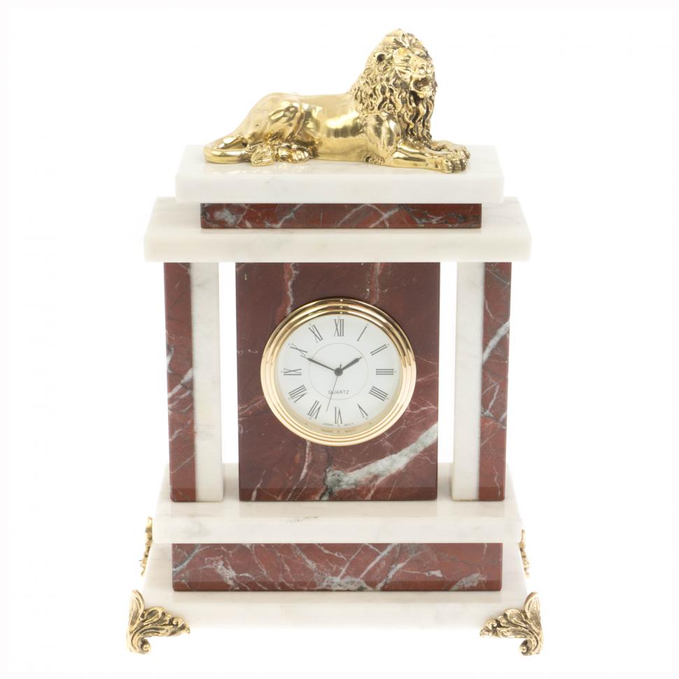 Часы "Лев" из мрамора и креноида фото 1 — 