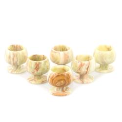 Рюмки для коньяка 55 мл набор 6 шт камень оникс 5,9х5,6 см в коробке (2,5х2,5) — 