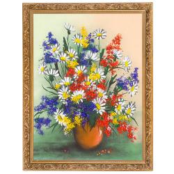 Картина из каменной крошки &quot;Букет полевых цветов&quot; багет 36х46 см — 