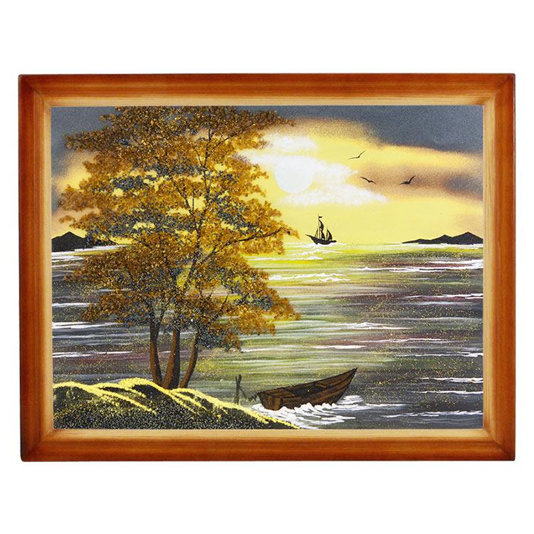 Картина "Закат" багет дерево 36х46 см, каменная крошка фото 1 — 