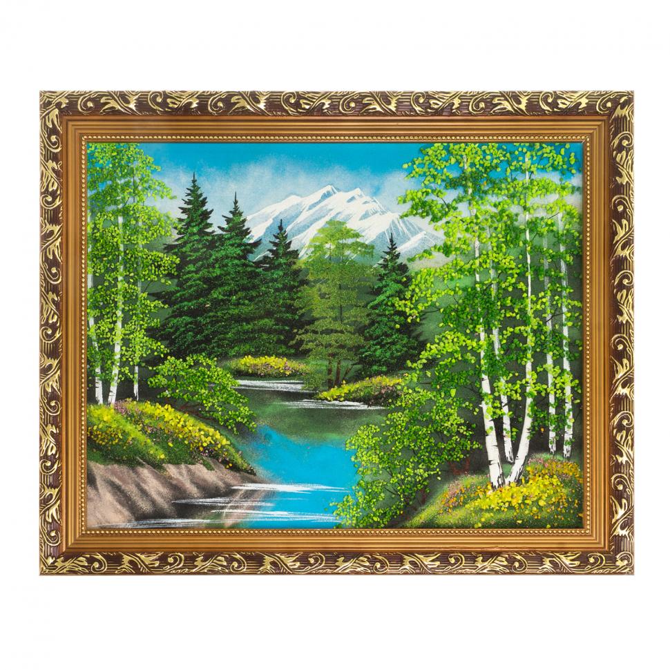 Картина "Летний пейзаж" багет 51х41 см, каменная крошка фото 1 — 