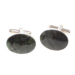 Запонки камень актиновит овальные — 